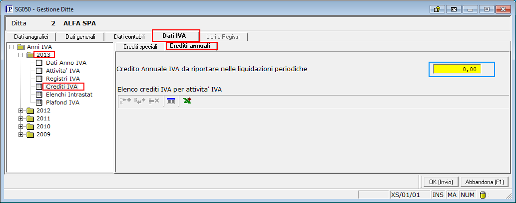 Compilare i campi contrassegnati dalla cornicetta rossa. Premendo il pulsante Calcoli (F9) la procedura riporta gli importi nei campi Acconto IVA e Acconto dovuto.