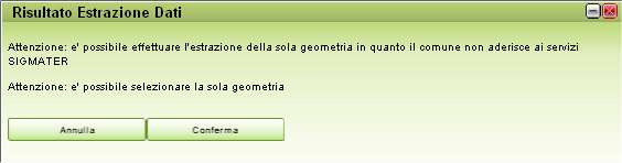 L accesso alle informazioni di carattere catastale è vincolata all adesione o meno del comune al progetto Sigmater.