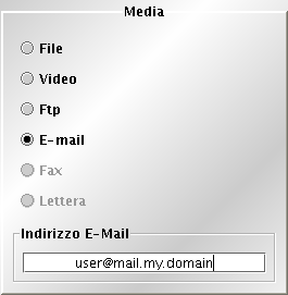 Scegli la modalità di consegna dei dati Figura 14. Modalità di ricezione tramite email In questo pannello puoi scegliere il modo con cui ti vengono recapitati i dati.