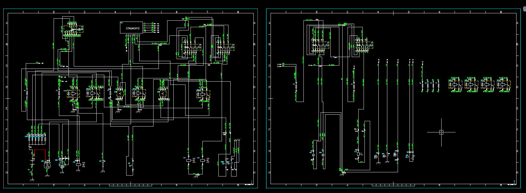 COMPONI/SCOMPONI FOGLI Nello schema funzionale può essere necessario suddividere lo schema in più fogli successivi. Questo può essere comodo l impaginazione, lo è di meno durante la disegnazione.