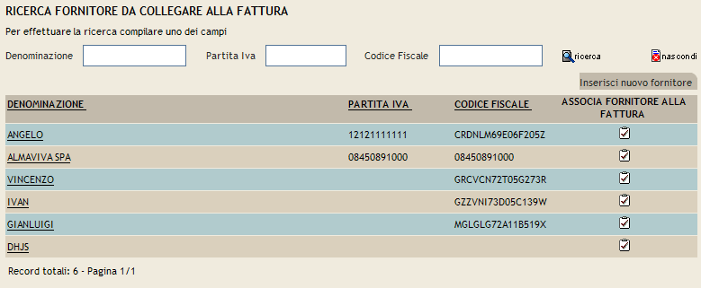 Figura 13 In caso si voglia inserire un fornitore straniero (con sede fuori dal territorio italiano) non è necessario inserire i dati relativi alla