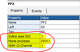 2) Set link su COM1(o COM2) NGQ-NGMEVO e PP Interp mask su 7 (Canali X Y Z abilitati) 3) Inserire un Oggetto ISOVIRTUAL e lasciare le Proprietà default Oggetti Iso_Ns IsoVirtual.