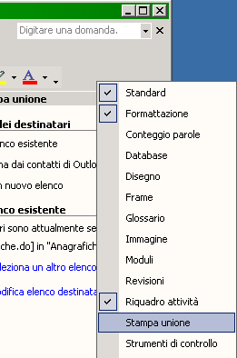 Tale integrazione avviene con la funzione chiamata Creazione guidata Stampa unione presente nel menù Strumenti- Lettere e indirizzi.