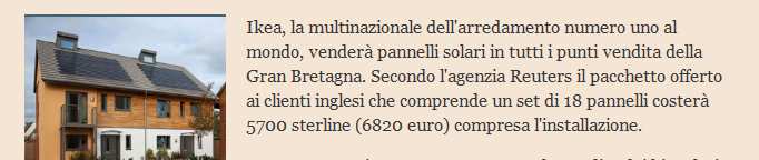 Fase 2: Informare il settore Esempio