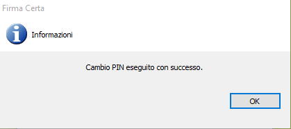 4)Gestione del codice PIN È possibile modificare il codice PIN in qualsiasi momento utilizzando l apposita funzione, cliccando su Gestione PIN, cambio PIN.