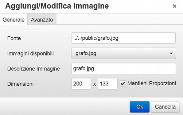 Pagina 8 Inserire immagini Inserimento di un'immagine Inserisce un'immagine 1 all'interno della pagina nella posizione del cursore oppure, se prima si clicca su un'immagine, ne modifica le proprietà.