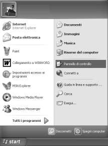 mlte delle impstazini di lavr di Windws. Per accedervi fare click su Start e, fra le pzini dispnibili, fare click su Pannell di cntrll, csì cme mstra la Figura 6-2.