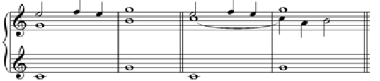 Alan Belkin: Principi di Contrappunto - 23/55 Figura 13: si compari l ottava diretta (nel 1 tempo, 2 misura) del primo esempio, che è piuttosto prominente in quanto tutte le parti si muovono nella