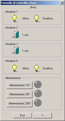 5.3 INTERFACCIA CITOFONICA La seconda schermata dell applicativo fa riferimento all interfaccia citofonica e dei relay.