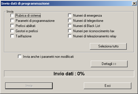 5 USO DELL APPLICATIVO 5.1 MENÙ Dal menù Stampe è possibile attivare singolarmente la stampa del piano di numerazione, della configurazione generale, dei derivati, delle linee esterne e del citofono.