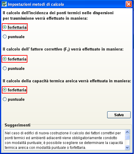 IMPOSTAZIONE DEL METODO DI CALCOLO 9 Il fattore di correzione FT consente di eseguire un calcolo più accurato degli scambi d energia tra il vano da certificare e zone