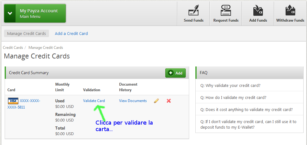 e scegliamo l'opzione (B) Credit Card Validation