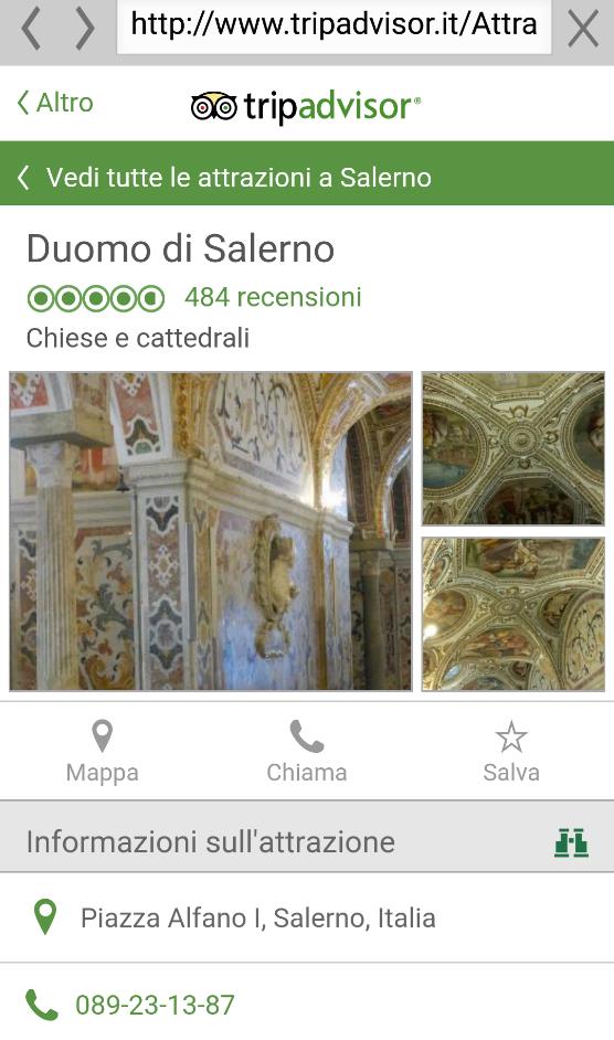 SmartApp Salerno: Servizi Scegliendo un particolare interesse in fase di registrazione, sarà possibile ottenere uno o più servizi per un determinato punto di interesse (ad esempio, per un ristorante,