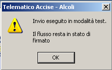 Se l invio in test è stato eseguito senza anomalie, è possibile passare all invio in ambiente reale. Per procedere, chiudere il browser facendo click sulla X in alto a destra.