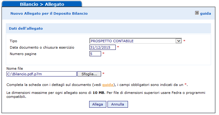 All'atto dell'invio in camera viene richiesto all'utente di indicare esplicitamente che il doppio deposito viene effettuato perché la tassonomia XBRL non è sufficiente a descrivere la propria