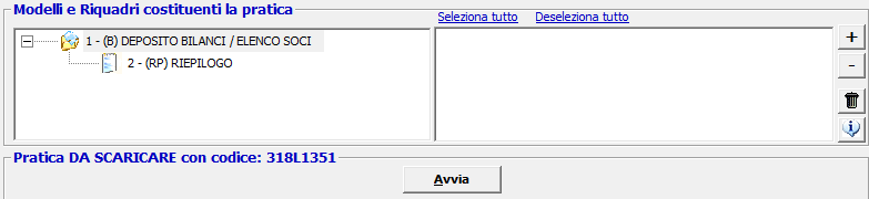 Cliccare su Avanti. 8.2.1 Compilazione Modulo B Doppio click sul modello (B) Deposito Bilanci/Elenco Soci per aprire la maschera relativa ai dati di bilancio.