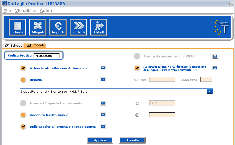 Nel caso non venga selezionato il flag evidenziato nella maschera precedente verrà visualizzato il seguente messaggio di errore: 3 -