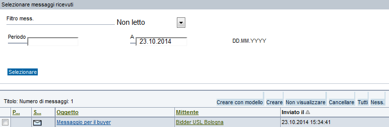 Creazione Offerta Messaggistica su C-Folder Ogni messaggio inviato sarà notificato via mail al buyer.