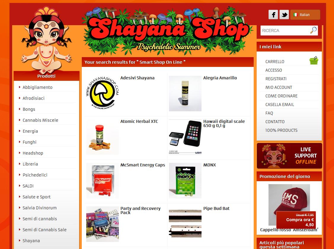 Figura 7 Esempio di homepage di Smart shop.