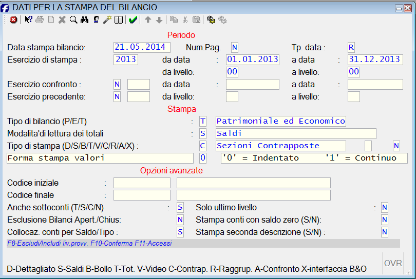 1.6 Da Amministrazione / Contabilità generale / Bilanci / Bilancio fare 2 stampe di bilanci