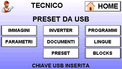 f) Il corretto caricamento dei vari file/cartelle viene comunicato per mezzo del simbolo su ogni pulsante.