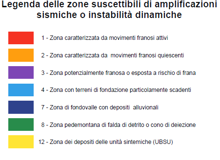 15 Per la valutazione della pericolosità sismica locale e per la stima della suscettibilità di amplificazione o instabilità dinamica, si riporta la carta di livello 1 redatta dalla Regione dell