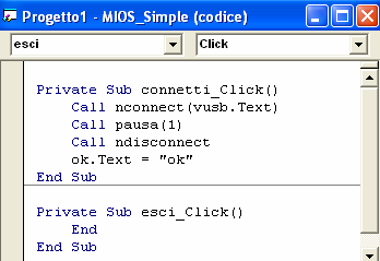 con qualche piccola differenza di sintassi): call nconnect ( _ ) tra parentesi va inserito il n della porta USB ut ilizzata call nwrite (9,1) serve per rendere possibile l utilizzo dei motori '---