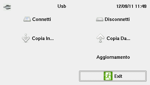 10.6. USB Premendo questa icona si accede al menu di gestione della porta USB ed ai relativi comandi.