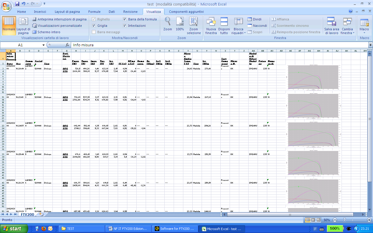 - Aprire il file creato con un foglio di lavoro (esempio Excel) Aziende: premere questo tasto per accedere alla scheda delle aziende, viene presentato l elenco delle aziende presenti nel data base.