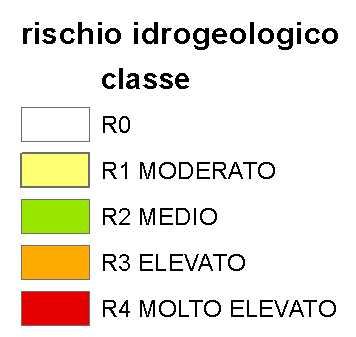 Il rischio idrogeologico del Piano generale di utilizzazione delle acque pubbliche derivante da fenomeni di esondazione, frana o valanga, può assumere valori tra 0 e 1 ed è suddiviso in quattro