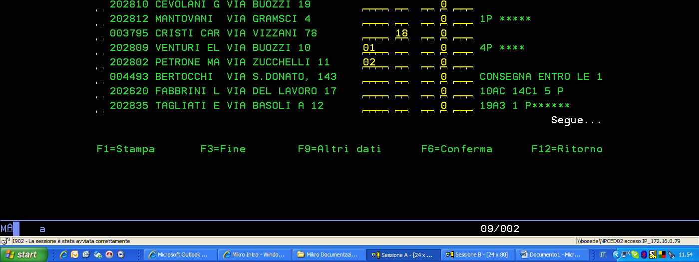 Pianificazione consegne Opzioni 1=Dettaglio Ordini Intestazione campi PIANIFICAZIONE CONSEGNE E' possibile aggiornare in maniera interattiva alcuni campi della testata ordine ed alcuni campi