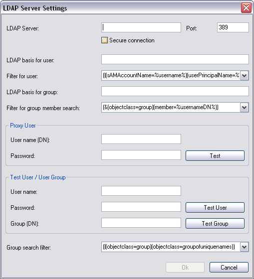 196 it Pagina Gruppi utenti Bosch Video Management System Impostazioni server LDAP Server LDAP: Digitare il nome del server LDAP.