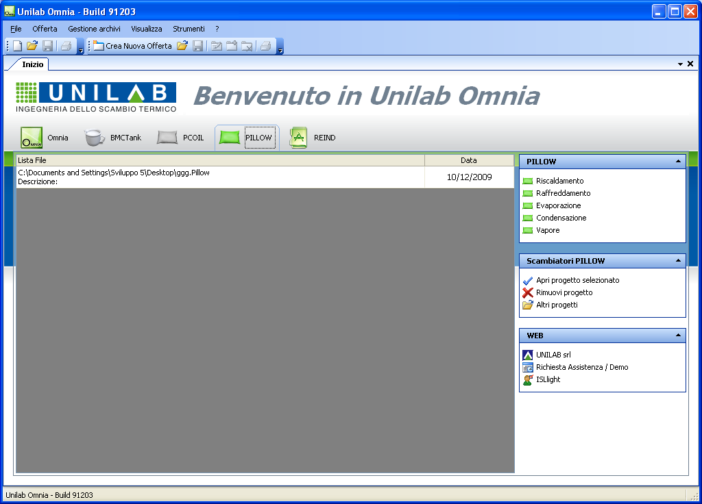 Pagina 2 di 6 Il concetto da cui nasce OMNIA rappresenta un nuovo modo di realizzare programmi nel settore dell industria dello scambio termico.