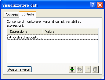 Controlla Visualizzare le espressioni con accesso limitato Eseguire questa operazione Fare doppio clic su una variabile della lista. Fare clic su un intestazione di colonna.