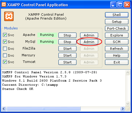 Settare la directory di MySQL Server; Selezionare il file da importare (dump.