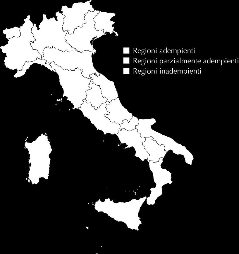 Tirocini: una regolamentazione a macchia di leopardo 37 Figura 1 Mappa del recepimento regionale delle Linee-guida Fonte: ADAPT Le Regioni adempienti ( 2 ) che si sono dotate di una normativa