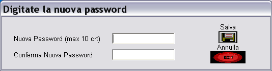 La prima volta occorre entrare con: User-ID : MASTER Password : MASTER Tasto di