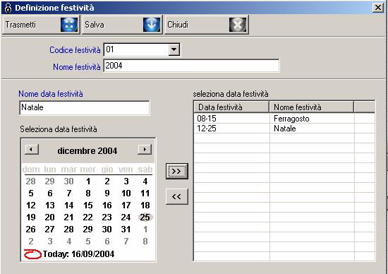 itdc Pro - MANUALE D USO Ricerca dei dati Selezionare <Codice festività> o inserire <Nome Festività>, quindi <Trova>. Se i dati sono disponibili, saranno visualizzati.