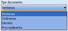 Pag. 126 Figura 74 - Elenco degli Uffici Selezionare l Ufficio desiderato e cliccare su OK. Di seguito, selezionare la voce occorrente (il provvedimento de quo) nel menù a discesa Tipo Documento (cfr.