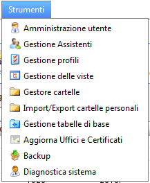 Pag. 201 Backup Diagnostica sistema Figura 158 - Menu strumenti 12.