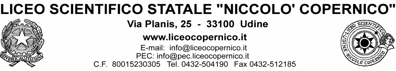 Prot. N Alle Agenzie di Viaggio: Udine, All Albo Sede Sito Web wwwliceocopernico.
