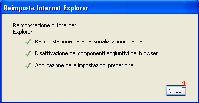 b. Fare clic sulla scheda Avanzate Cliccare Reimposta impostazioni avanzate. Poi, nella sezione di dialogo Reimposta Internet Explorer scegliere Reimposta.
