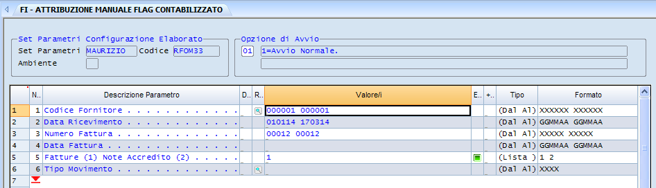 Attraverso questo elaborato è possibile gestire l'inserimento giornaliero dei cambi per divisa estera.