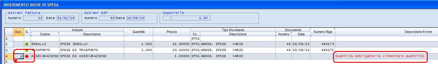 Inizialmente viene visualizzata una sola riga vuota da cui iniziare a inserire l elenco delle spese.