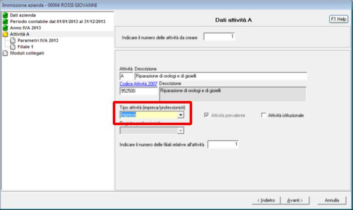 4. la creazione dell attività o delle attività dell azienda,