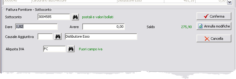 Contabilità generale 50 La procedura ha provveduto automaticamente a girare l'importo dell'iva indetraibile a costo.