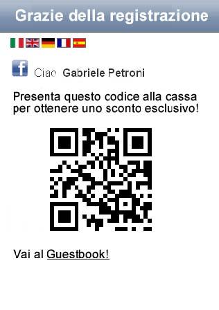 Social QCARD Per i Gestori dotati di sistemi Cash Point Microrex, il sistema propone automaticamente all Utente che ha effettuato la connessione un QR Code fidelity direttamente su Smartphone e