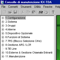 3.2 Programmazione PC Viene visualizzato il menu del programma. Avviso 1.