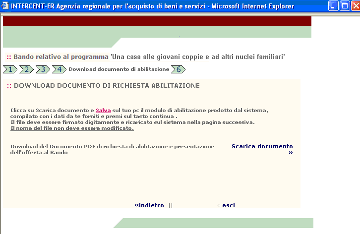 Dopo aver preso visione del documento di riepilogo, valorizzare i dati specifici richiesti nel Bando, selezionando le celle proposte nella pagina.