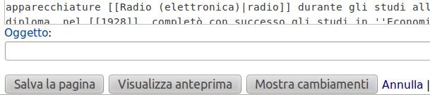 Il testo è pronto per esser modificato, con